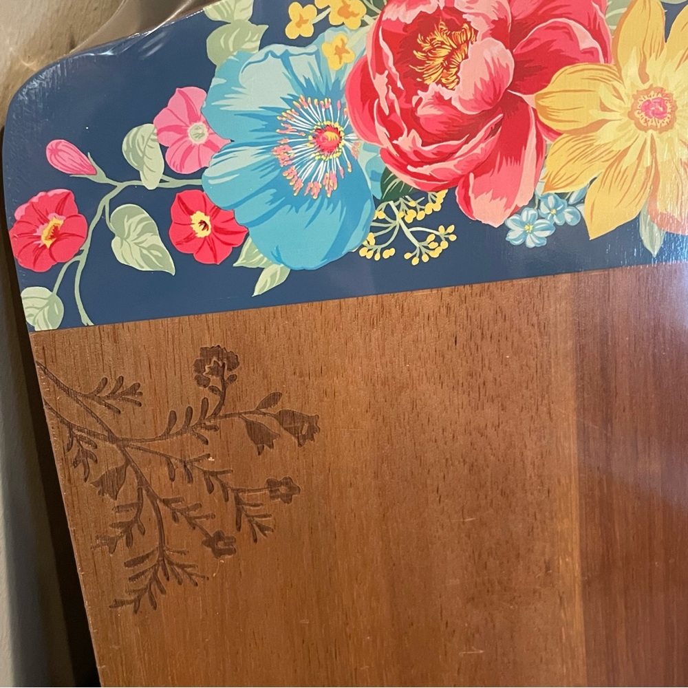 ACACIA Wooden Charcuterie Cutting Board by PIONEER WOMAN Blue - Picture 7 of 8